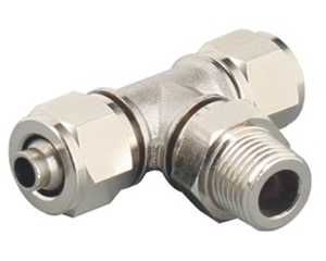 male tee brass push to connect fittings