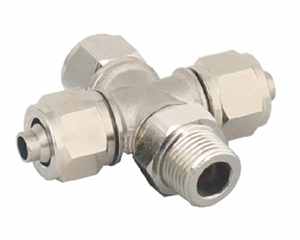 male cross brass push to connect fittings