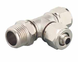 male run tee brass push on fittings