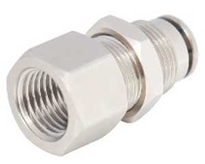 bulkhead female connector brass push to connect fittings