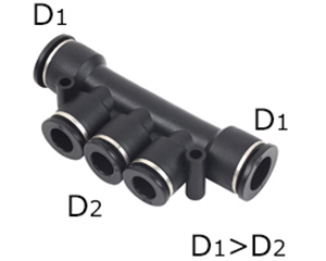 composite push to connect fittings union branch reducer