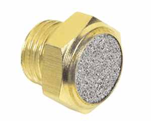 brass silencer with sintered stainless steel filter