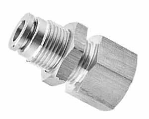 bulkhead female connector stainless steel push to connect fittings